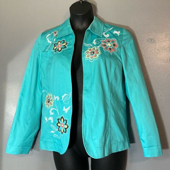 Birch Hill Jackets & Blazers - Birch Hill turquoise Embroidered Women's Blazer